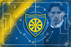 carrarese 3-5-2 - ilustrasi berita Carrarese 3-5-2: Gabriele Cioffi Pertahankan Identitas Taktik